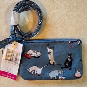 NWT Vera Bradley CAT'S MEOW Zip ID & Lanyard